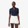 Kadın Slim Fit Pointelle Markalı L.12.D Polo Tişört