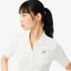 Kadın Slim Fit Pointelle Markalı L.12.D Polo Tişört