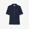 Kadın Slim Fit Pointelle Markalı L.12.D Polo Tişört