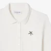 Kadın Slim Fit Pointelle Markalı L.12.D Polo Tişört