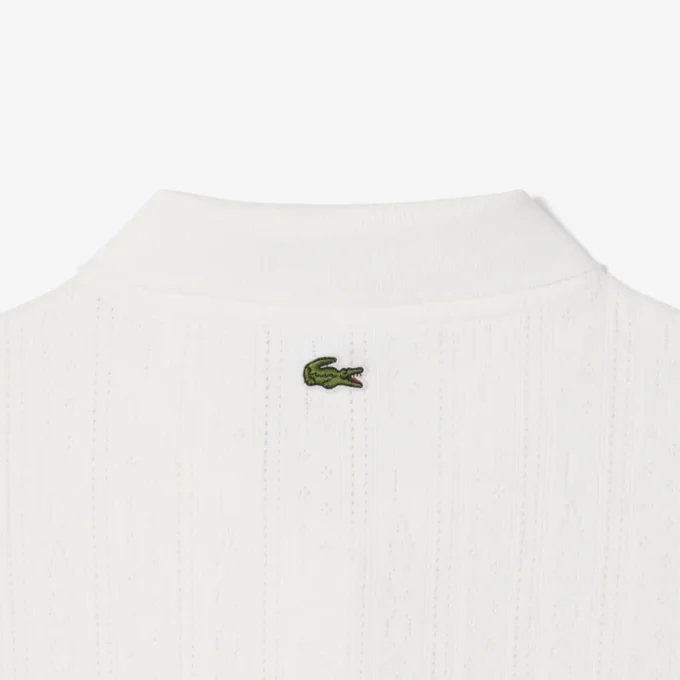 Kadın Slim Fit Pointelle Markalı L.12.D Polo Tişört