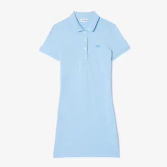 Kadın Slim Fit Streç Mini Piqué Polo Tişört Elbise