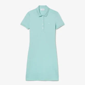 Kadın Slim Fit Streç Mini Piqué Polo Tişört Elbise