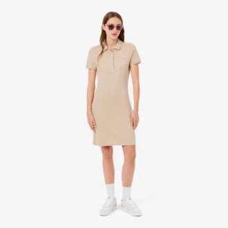 Kadın Slim Fit Streç Mini Piqué Polo Tişört Elbise