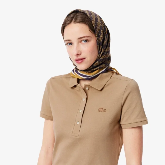 Kadın Slim Fit Streç Mini Piqué Polo Tişört Elbise
