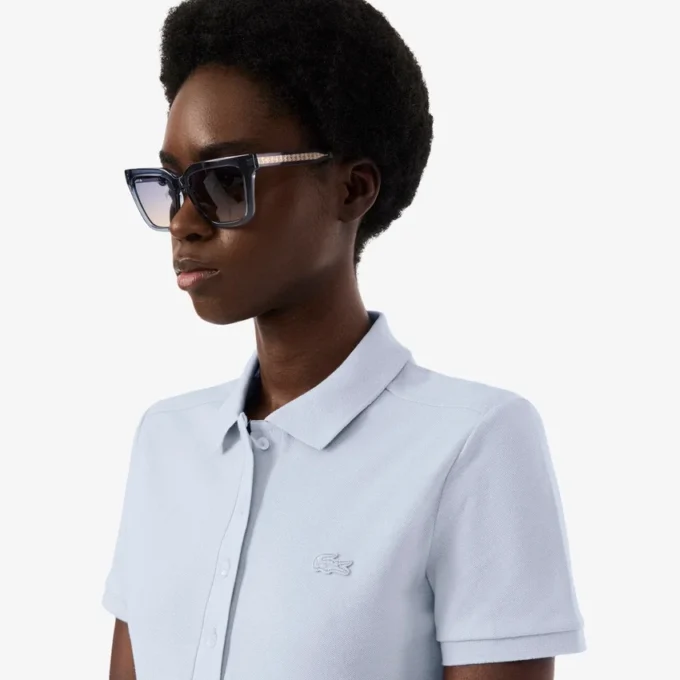 Kadın Slim Fit Streç Mini Piqué Polo Tişört Elbise