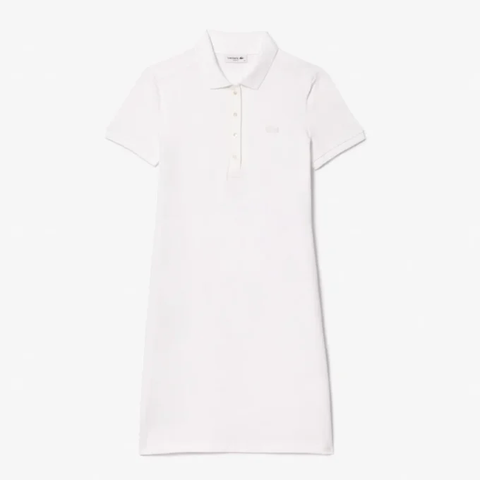 Kadın Slim Fit Streç Mini Piqué Polo Tişört Elbise