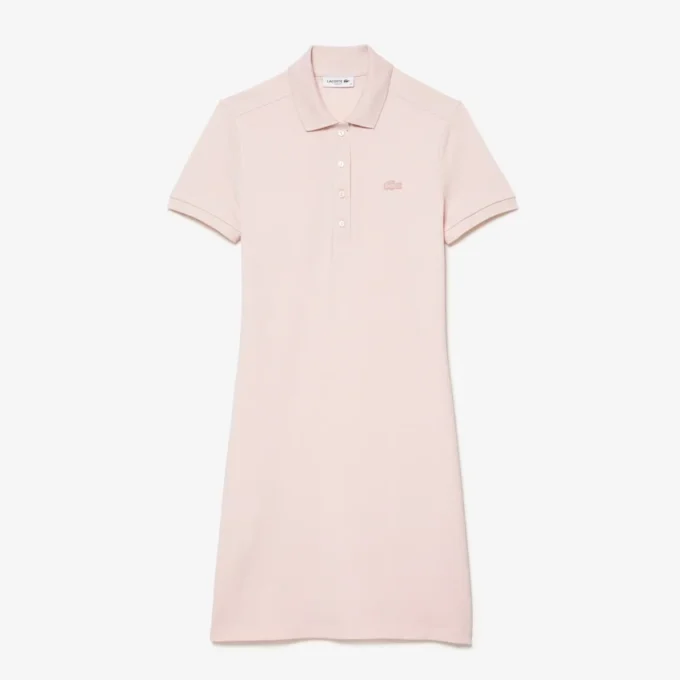 Kadın Slim Fit Streç Mini Piqué Polo Tişört Elbise