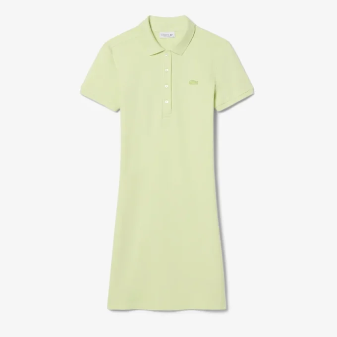 Kadın Slim Fit Streç Mini Piqué Polo Tişört Elbise