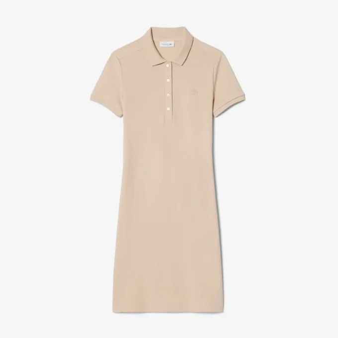 Kadın Slim Fit Streç Mini Piqué Polo Tişört Elbise