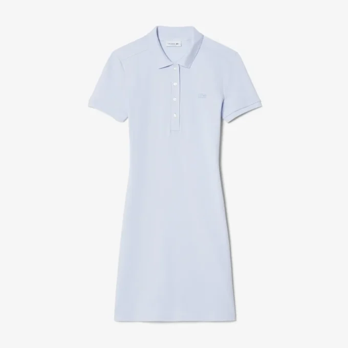 Kadın Slim Fit Streç Mini Piqué Polo Tişört Elbise