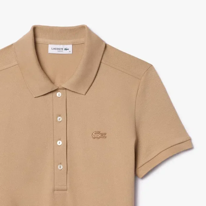 Kadın Slim Fit Streç Mini Piqué Polo Tişört Elbise