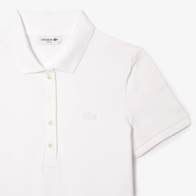 Kadın Slim Fit Streç Mini Piqué Polo Tişört Elbise