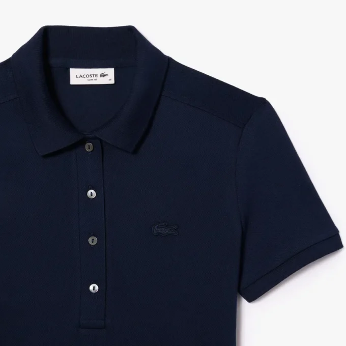 Kadın Slim Fit Streç Mini Piqué Polo Tişört Elbise