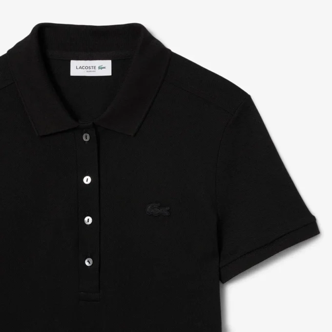 Kadın Slim Fit Streç Mini Piqué Polo Tişört Elbise