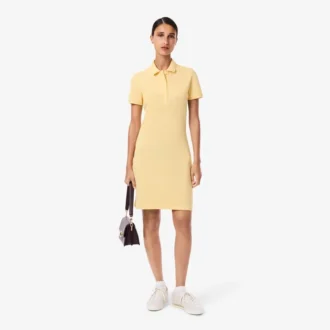 Kadın Slim Fit Streç Mini Piqua Polo Tişört Elbise