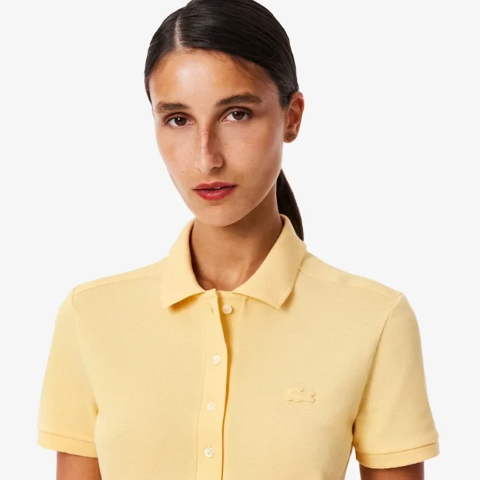 Kadın Slim Fit Streç Mini Piqua Polo Tişört Elbise