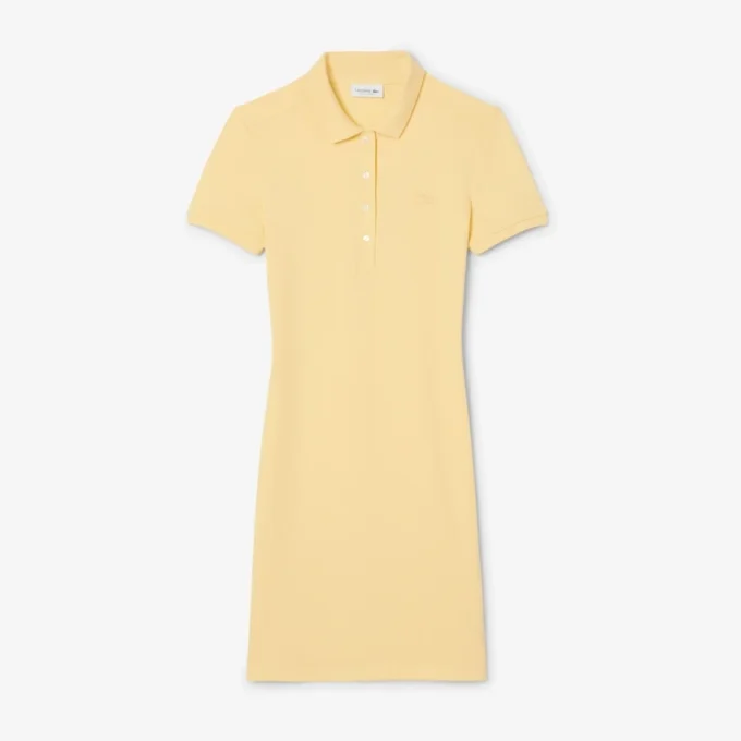 Kadın Slim Fit Streç Mini Piqua Polo Tişört Elbise
