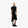 Kadın Slim Fit Tüylü Ribana Örgü Polo Tişört