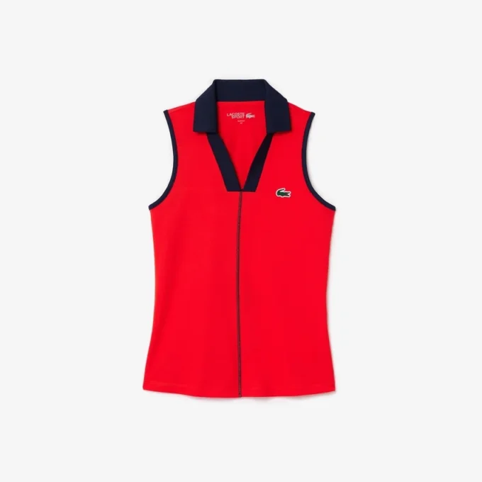 Kadın Slim Fit Ultra Dry Kolsuz Tenis Polo Tişörtü