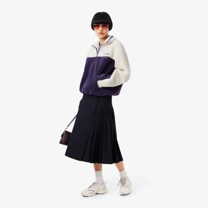 Kadın Yüksek Yakalı Oversize Polar Sweatshirt