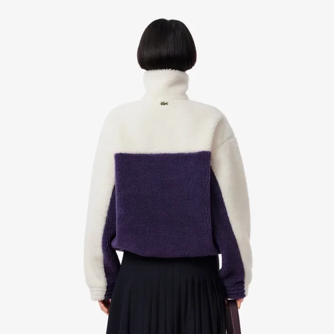 Kadın Yüksek Yakalı Oversize Polar Sweatshirt