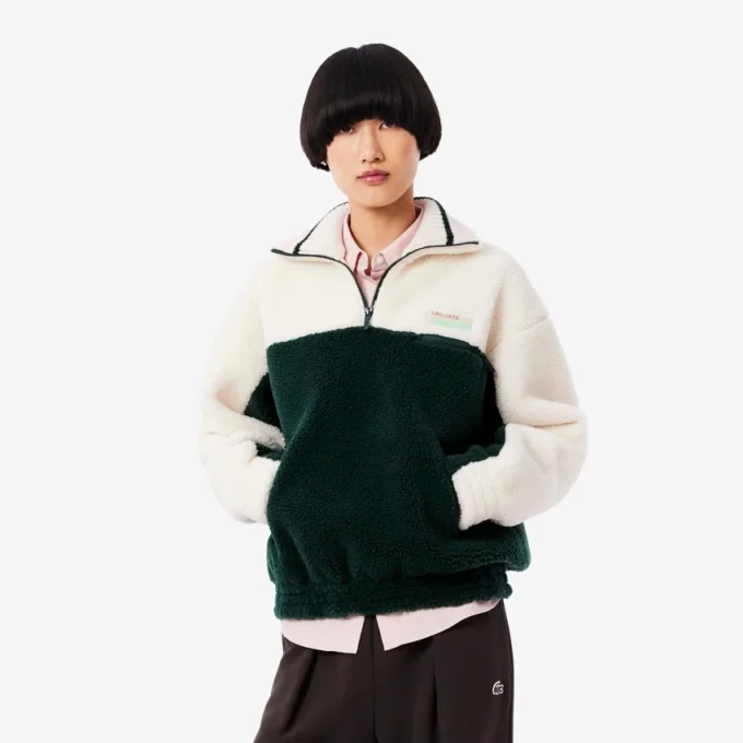Kadın Yüksek Yakalı Oversized Polar Sweatshirt