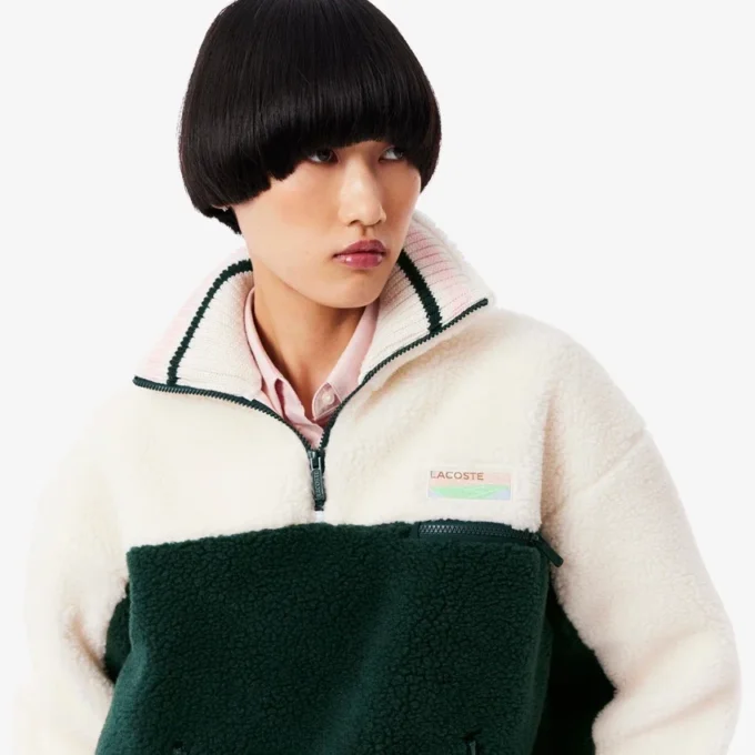 Kadın Yüksek Yakalı Oversized Polar Sweatshirt