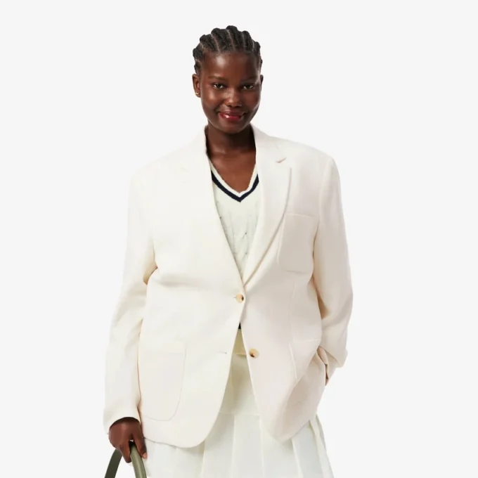 Kadın Yün Twill Blazer