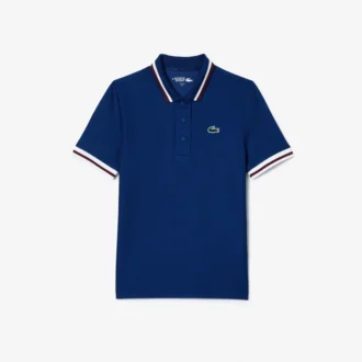 Kadınlar İçin UV Korumalı Çizgili Yakalı Tenis Polo Tişörtü