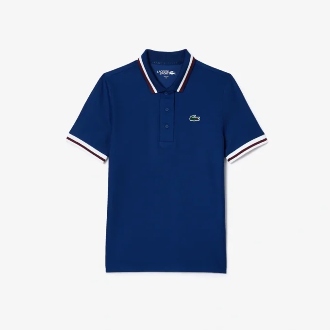 Kadınlar İçin UV Korumalı Çizgili Yakalı Tenis Polo Tişörtü