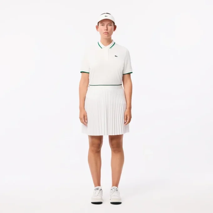 Kadınlar İçin UV Korumalı Çizgili Yakalı Tenis Polo Tişörtü