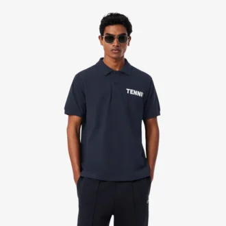 Klasik Kesim Baskılı Petit Piqua Polo Tişörtü