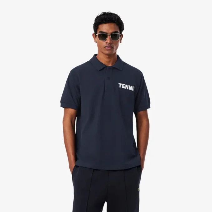 Klasik Kesim Baskılı Petit Piqua Polo Tişörtü