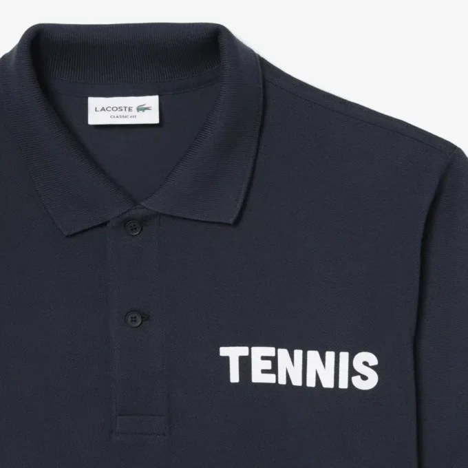 Klasik Kesim Baskılı Petit Piqua Polo Tişörtü