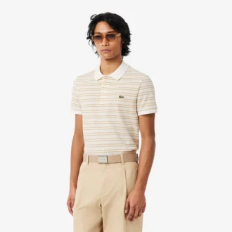 Klasik Kesim Çizgili Petit Piqua Polo Tişörtü