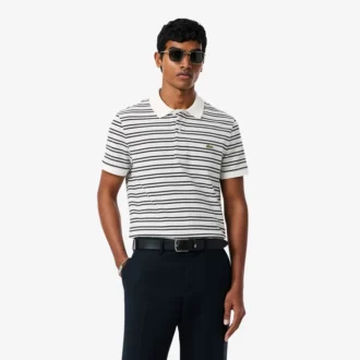 Klasik Kesim Çizgili Petit Piqua Polo Tişörtü