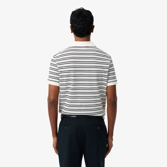 Klasik Kesim Çizgili Petit Piqua Polo Tişörtü