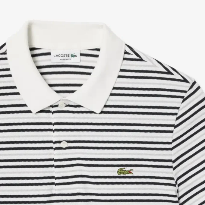 Klasik Kesim Çizgili Petit Piqua Polo Tişörtü