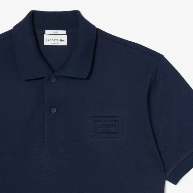 Klasik Kesim Kabartmalı Markalı Polo Tişört