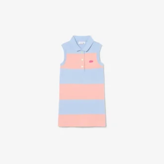 Kolsuz Çizgili Petit Piqua Polo Tişört Elbise