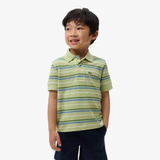 Kontrast Çizgili Petit Piqua Polo Tişörtü