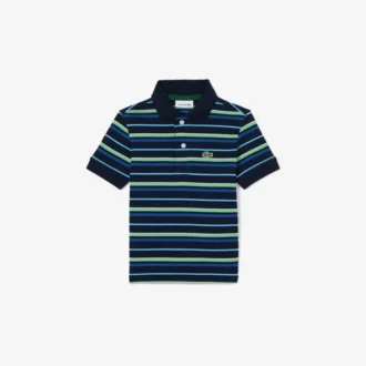 Kontrast Çizgili Petit Piqua Polo Tişörtü