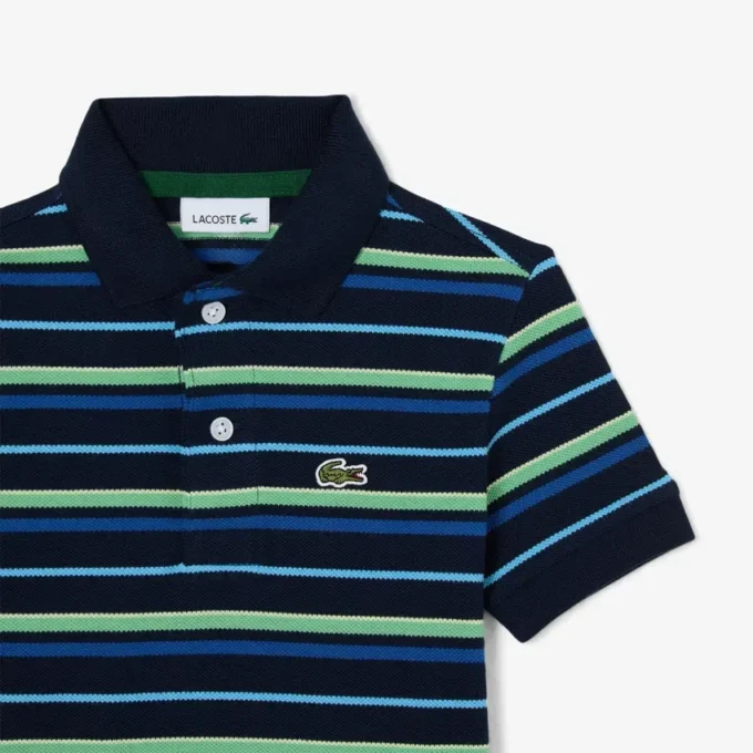 Kontrast Çizgili Petit Piqua Polo Tişörtü
