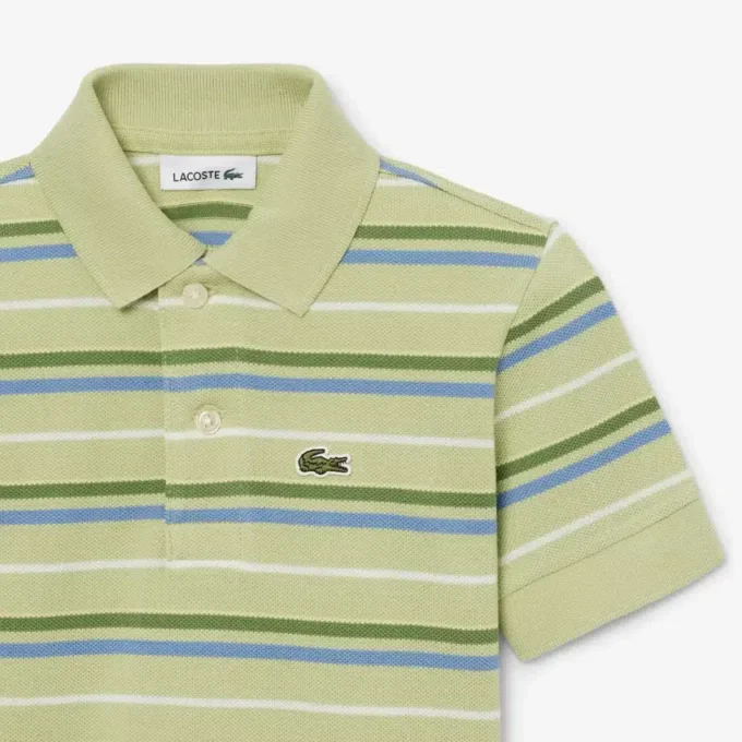 Kontrast Çizgili Petit Piqua Polo Tişörtü