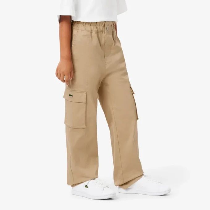 Kız Çocuk Pamuklu Twill Kargo Pantolon