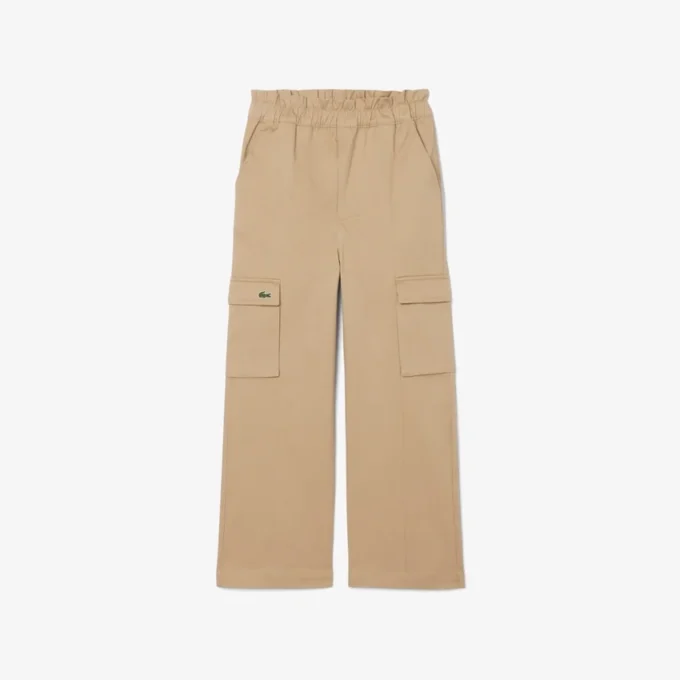 Kız Çocuk Pamuklu Twill Kargo Pantolon