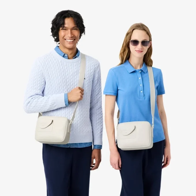 Lacoste Club Damarlı Deri Çanta