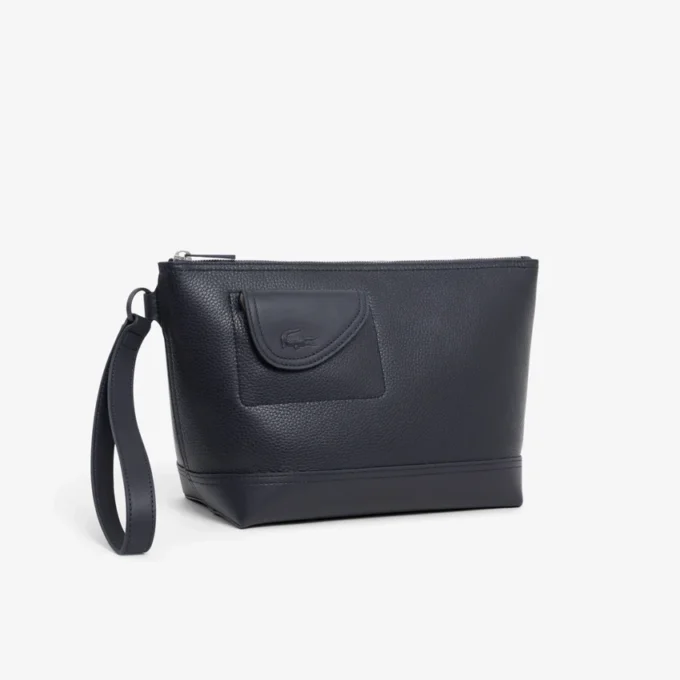 Lacoste Club Damarlı Deri Clutch
