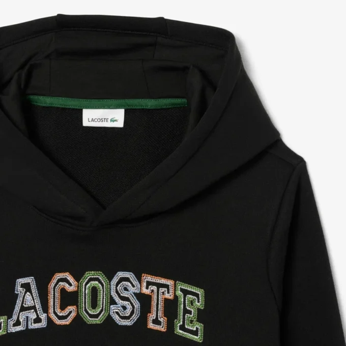 İşlemeli Polar Kapüşonlu Sweatshirt